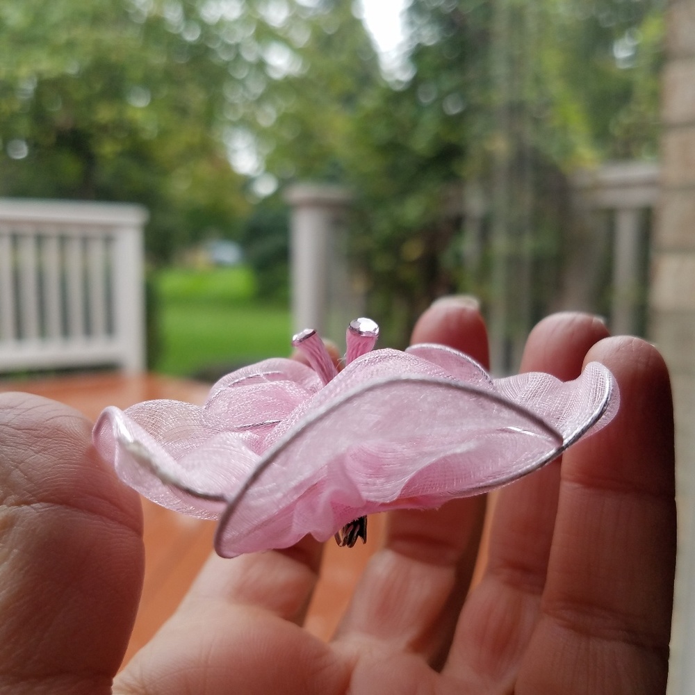 Pink Flower Brooch from Greece - Picture 4 of 7